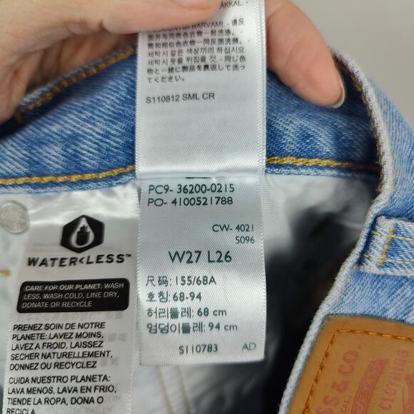 Levis 501 Jeans Womens 27 Ojai Ring Straight Leg Button Fly Knee‎ Rips - Picture 9 of 10